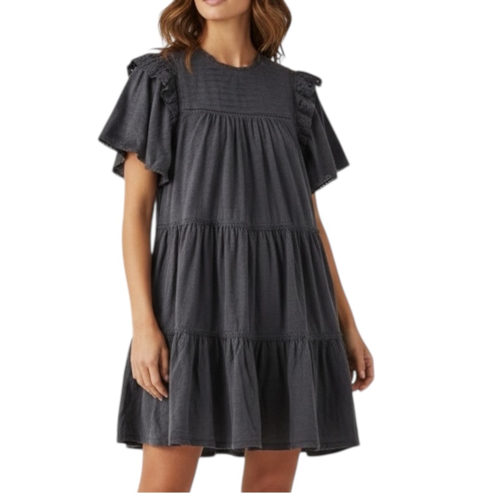GOOD HART by MATILDA JANE McKinney Tierred Dress in Charcoal Size Small